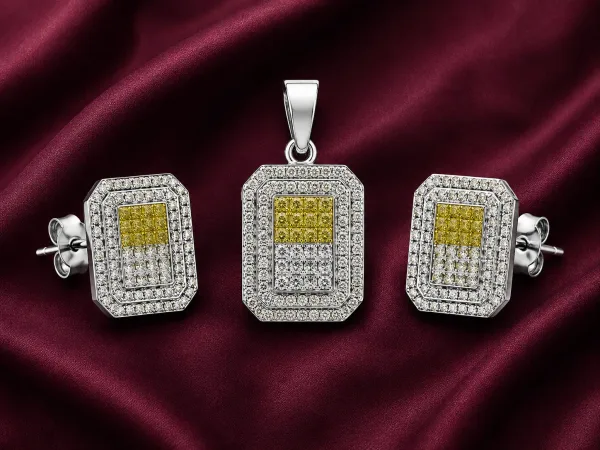Gold Accent Geometric Pendant Set