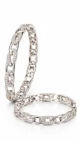 Silver Crystal Link Bangle
