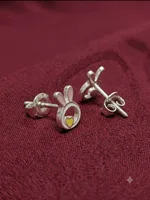 Silver Bunny Stud Earrings
