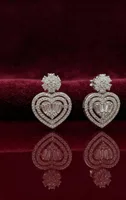 Maroon Velvet Royale Baguette Heart Diamond Studs