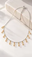 Silver Baguette Charm Pendant Chain