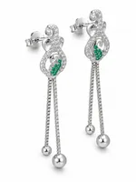Silver Emerald Cascade Earring