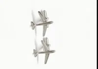 Silver Airplane Cufflinks (Aviation Style Cufflinks