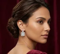 Emerald-Cut Illusion Diamond Stud Earrings