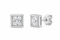 Silver Radiant Square Earring