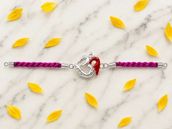 Shiv Om Silver Rakhi
