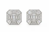 Silver Emerald Glam Earring