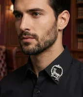 Diamond Panther Circle Collar Brooch