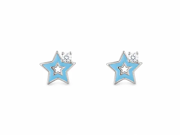 Blue Sparkle Star Baby Stud Earrings