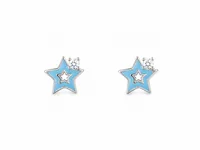 Blue Sparkle Star Baby Stud Earrings