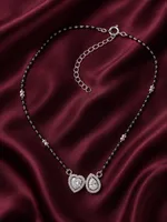 Double Heart Teardrop 925 Sterling Silver Mangalsutra