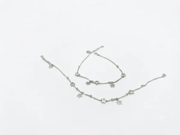 Silver Star Charm Anklet