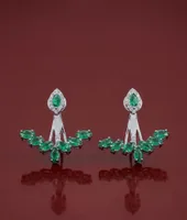 Marquise Emerald Bloom Ear Jackets