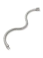 Silver Snake-Style Mesh Men’s Bracelet