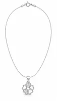 Silver Heart Clover Necklace