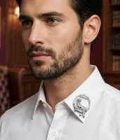 Diamond Panther Circle Collar Brooch