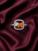 Cute Orange Puppy Kids Ring