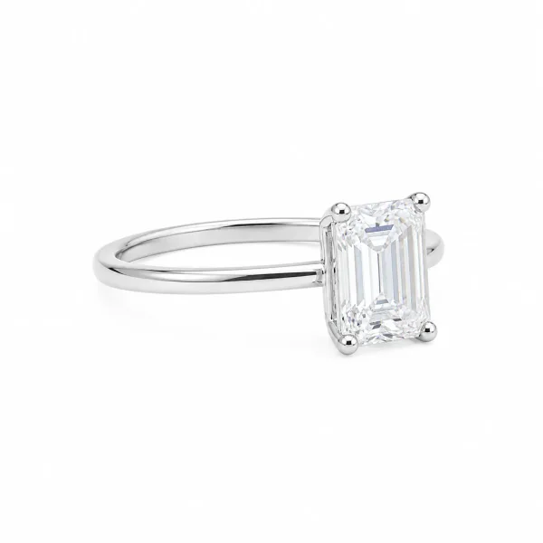 Emerald-Cut Silver Ring