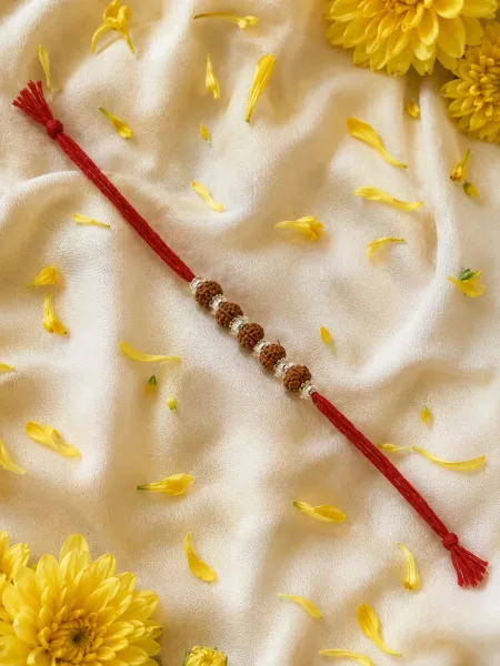 Divine Rudraksha Silver Bead Rakhi