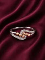 Rose Gold Heart Cluster Ring