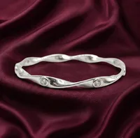 Twisted Silver Bangle