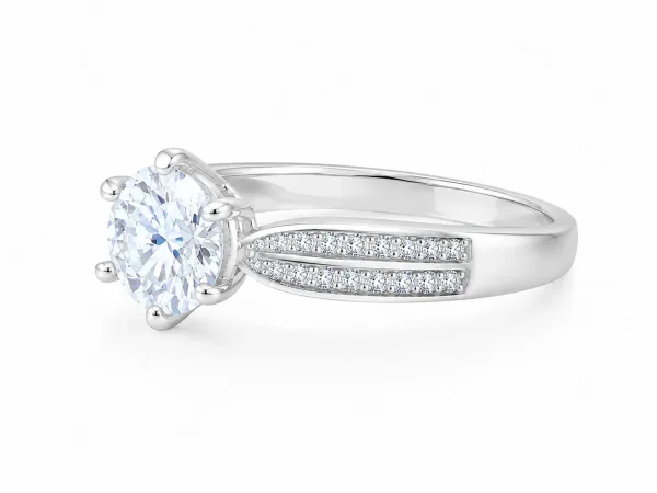 Elegant Round Cut Silver Ring