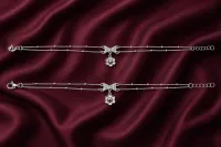 Pretty Bow Floral Charm Anklet