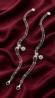 Pretty Bow Floral Charm Anklet
