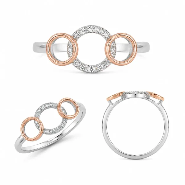 Triple Circle Rose Gold Ring