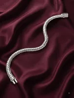 Silver Snake-Style Mesh Men’s Bracelet