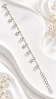 Silver Crystal Charm Anklet