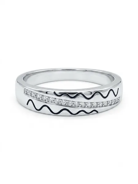 Silver Wavy Pave Ring
