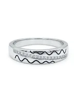 Silver Wavy Pave Ring