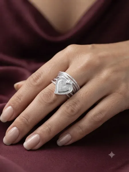 Celeste Eternal Heart Bracelet and ring