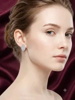 Celestial marquise pave earrings