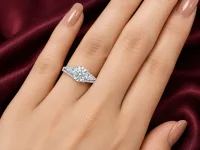 Luxury Round Stone Silver Ring