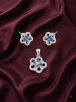 Celestial Bloom Elegance Set with pendant and earrings