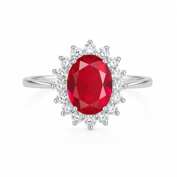 Red Oval Stone Ring