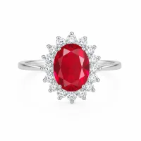 Red Oval Stone Ring