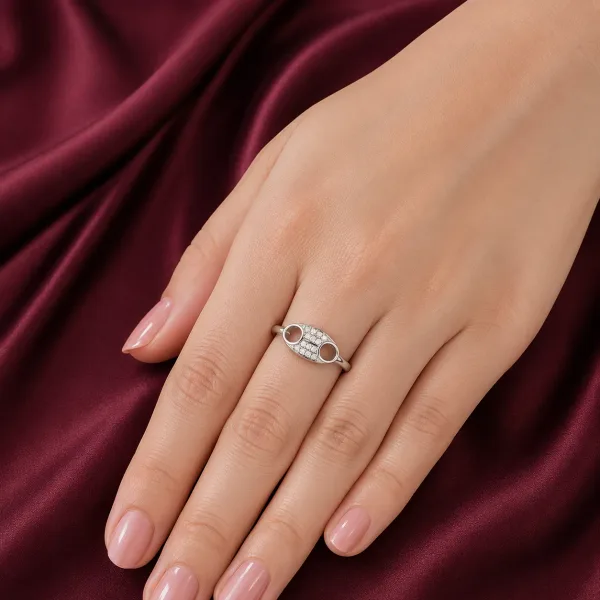 Celestine Orbit Silver Ring