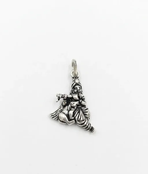 Lord Krishna Silver Pendant