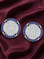 Blue Sapphire Round Stud Earrings