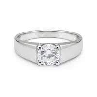 Silver Minimalist Solitaire Ring