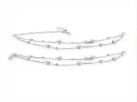 Silver Double-Layer Anklet