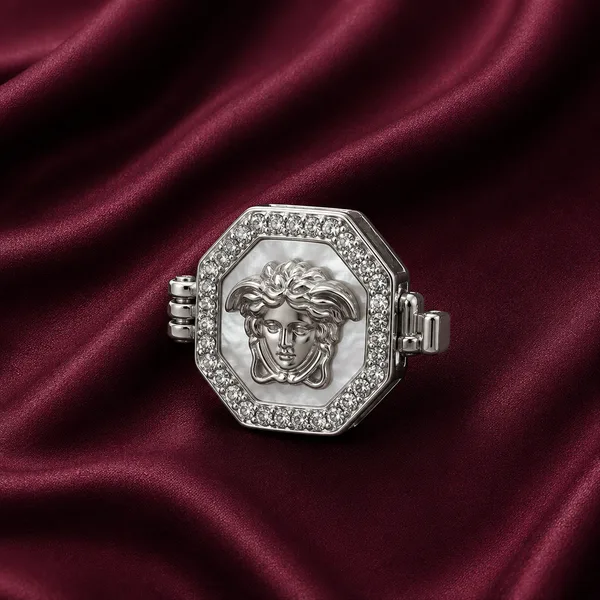 Silver Medusa Designer Button