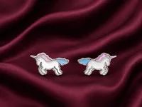 Rainbow Unicorn Baby Stud Earrings