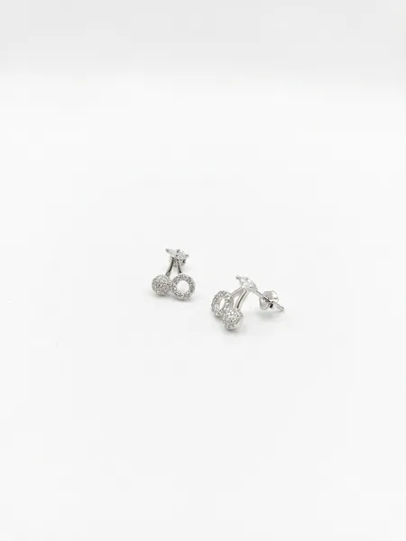 Sparkling Cherry Diamond Stud Earrings