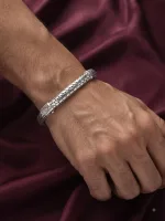 Silver Snake-Style Mesh Men’s Bracelet