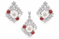 Silver Crimson Bloom Set