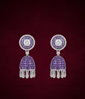 Royal Amethyst & Diamond Illusion Jhumki Earrings